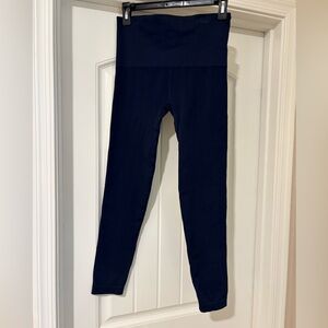 SPANX Navy High Rise Shaping Leggings Size Large Sculpting Compression